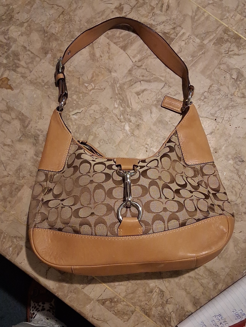 Coach Signature shoulder bag in Brown & Tan